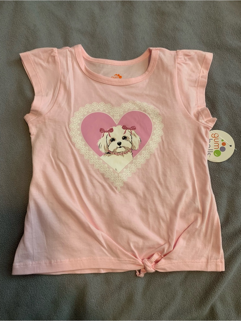 Pink Puppy Heart Short Sleeve Tee